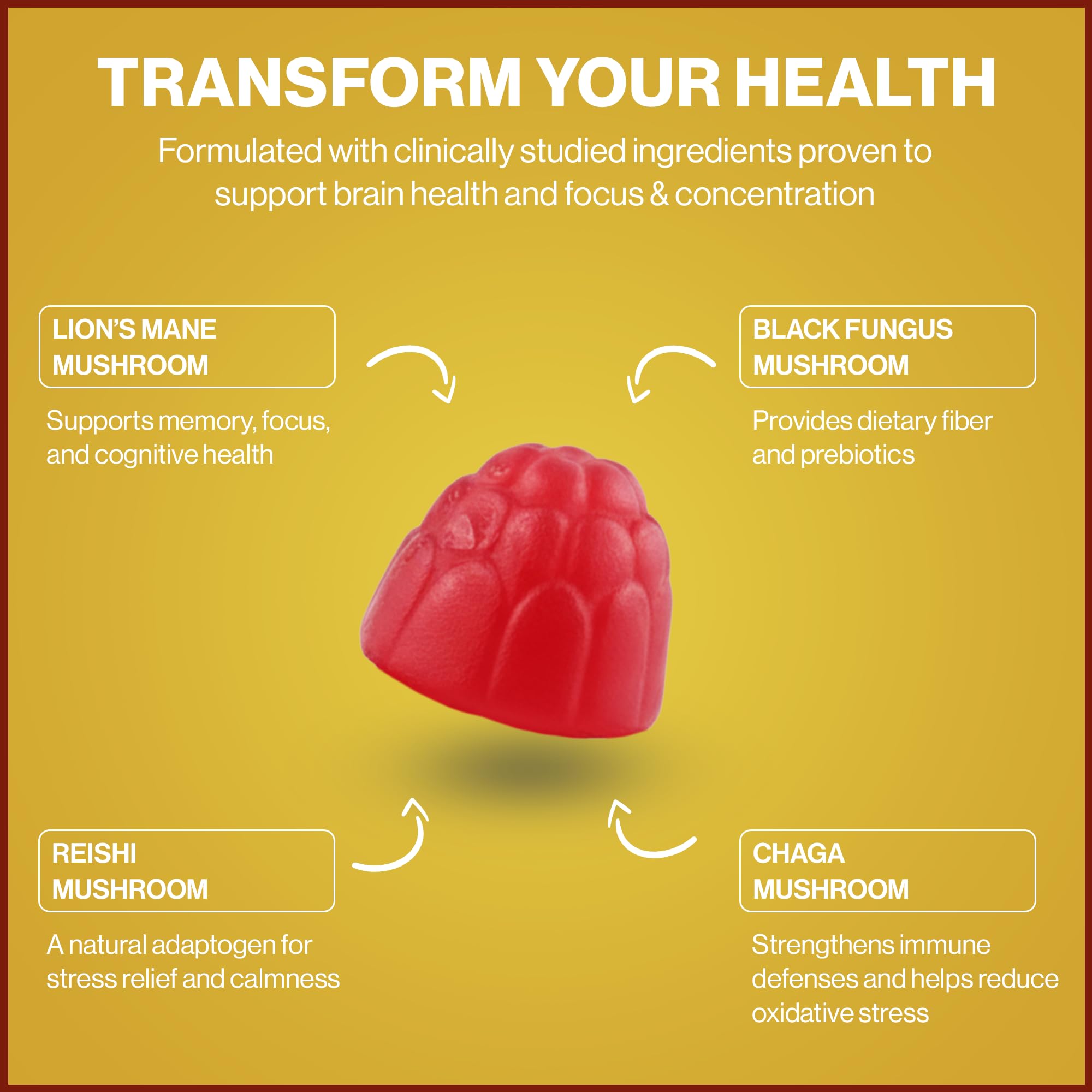 BrainRevive gummies pack shot highlighting convenient daily consumption.