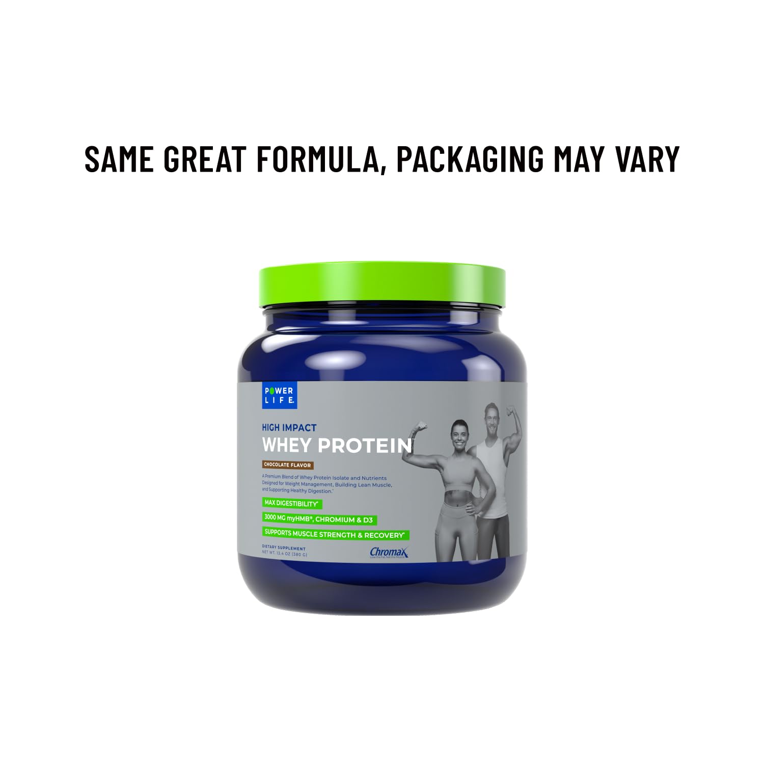 POWERLIFE Whey digest-enzyme icon implies easier digestion with each serving.