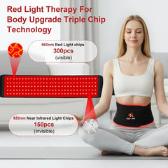 PPOKK red light therapy belt side profile shows portable, home-friendly design.