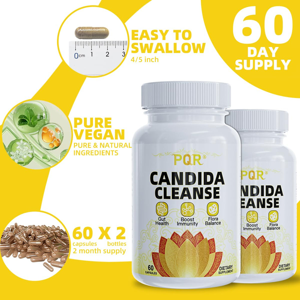 PQR Candida Cleanse two-pack packaging showing value and convenience