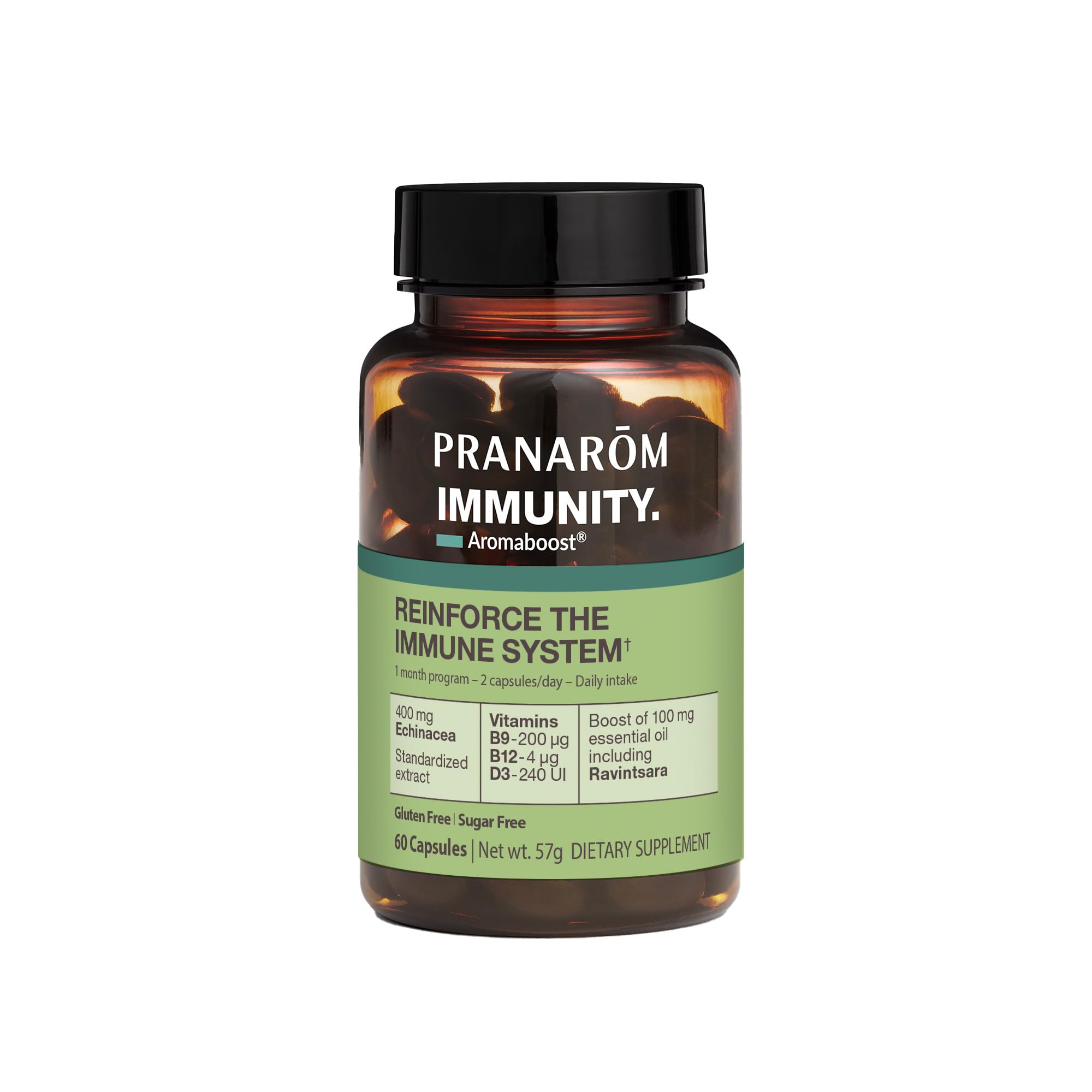 Pranarom Aromaboost Immunity bottle-front supports daily immune wellness.