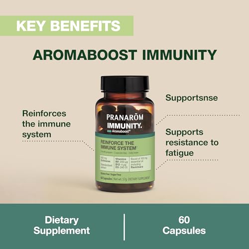 Pranarom Aromaboost Immunity capsules-closeup shows convenient daily dose.