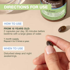 Pranarom Aromaboost Sleep ingredients panel lists valerian and vitamins.