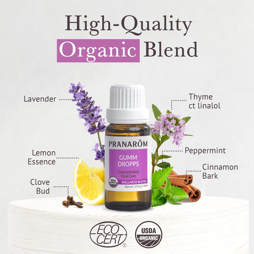 Gumm Dropps close up with mint leaf signals fresh breath potential