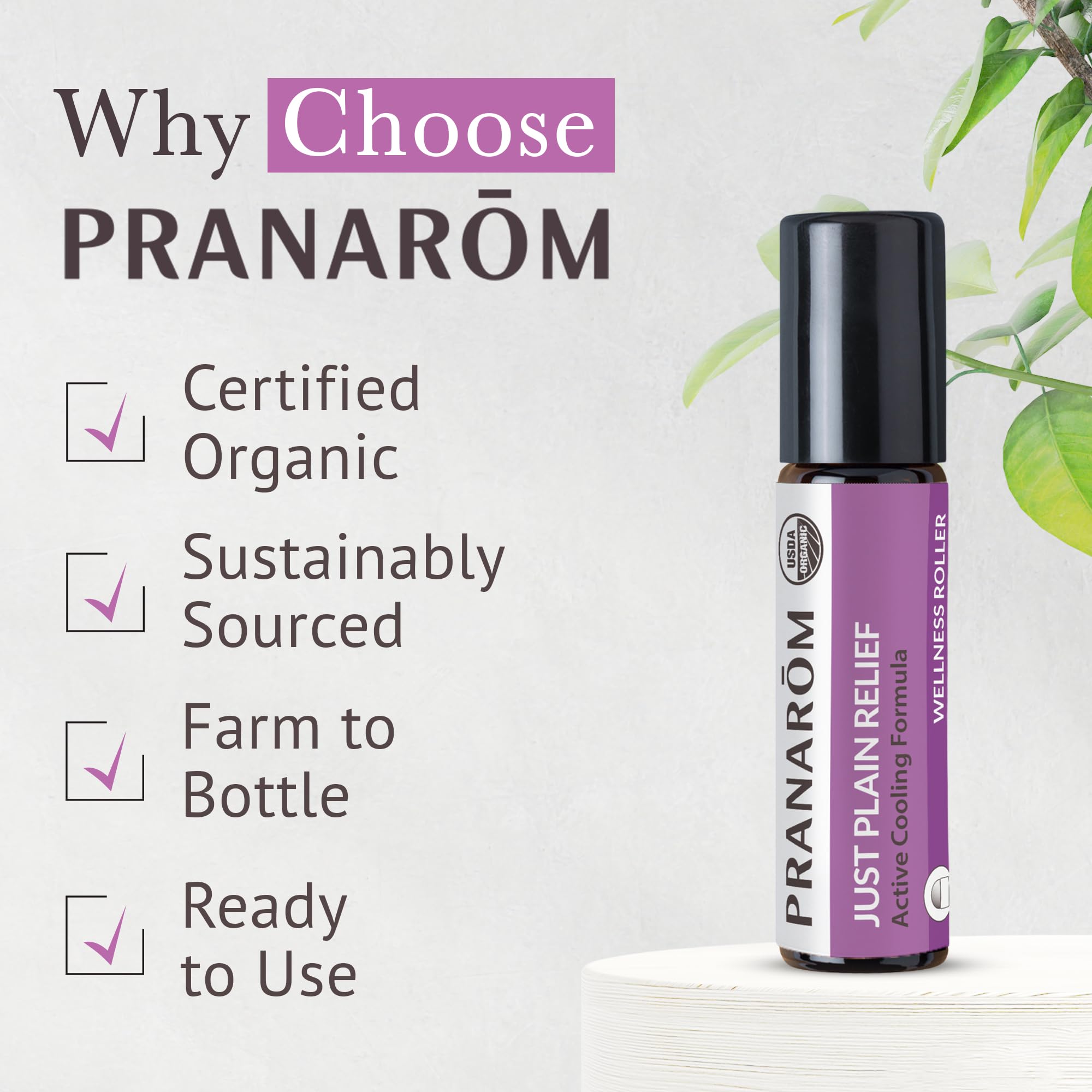 Topical application of Just Plain Relief on skin for comfort