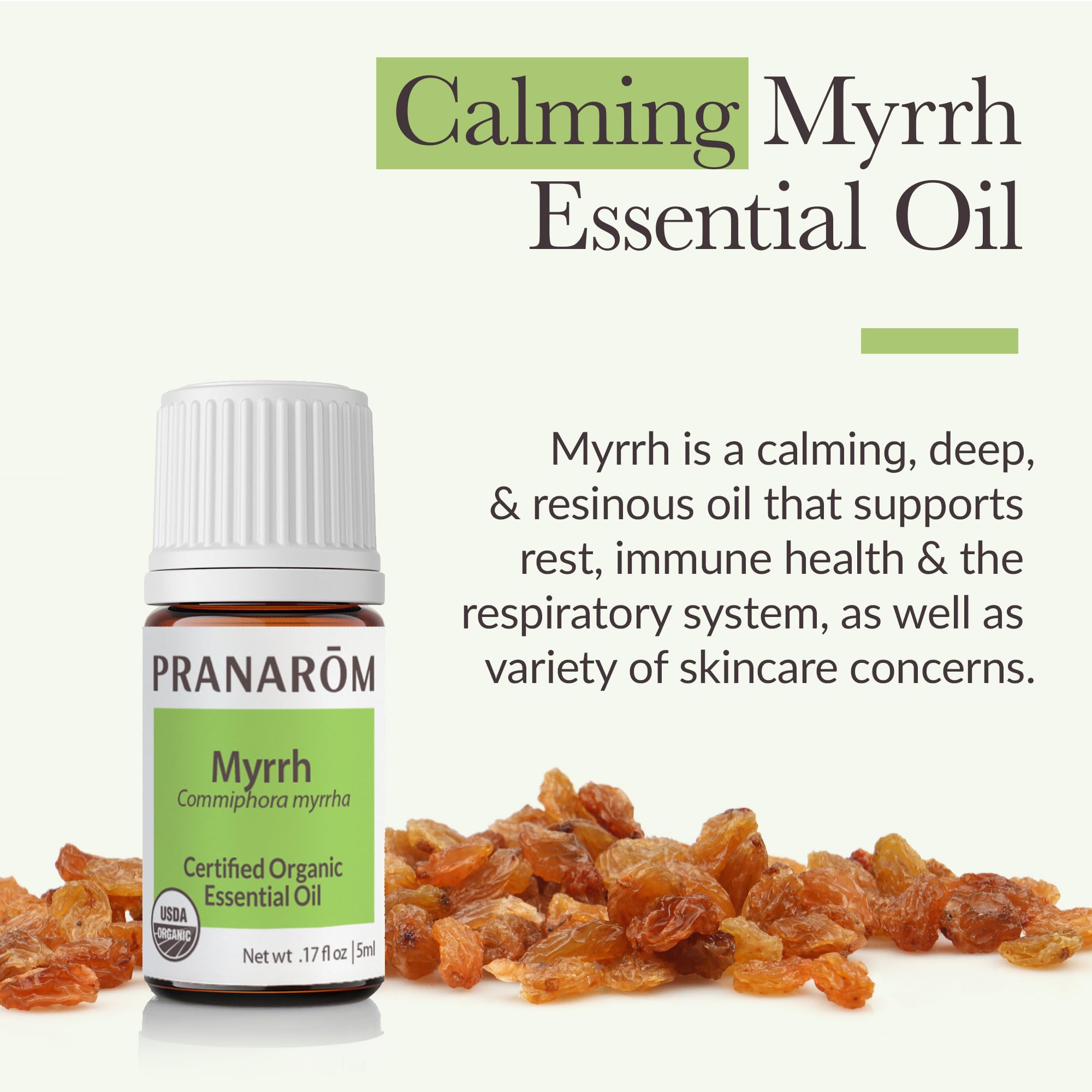 Diffused Pranarom Myrrh essential oil creating an aromatic ambiance