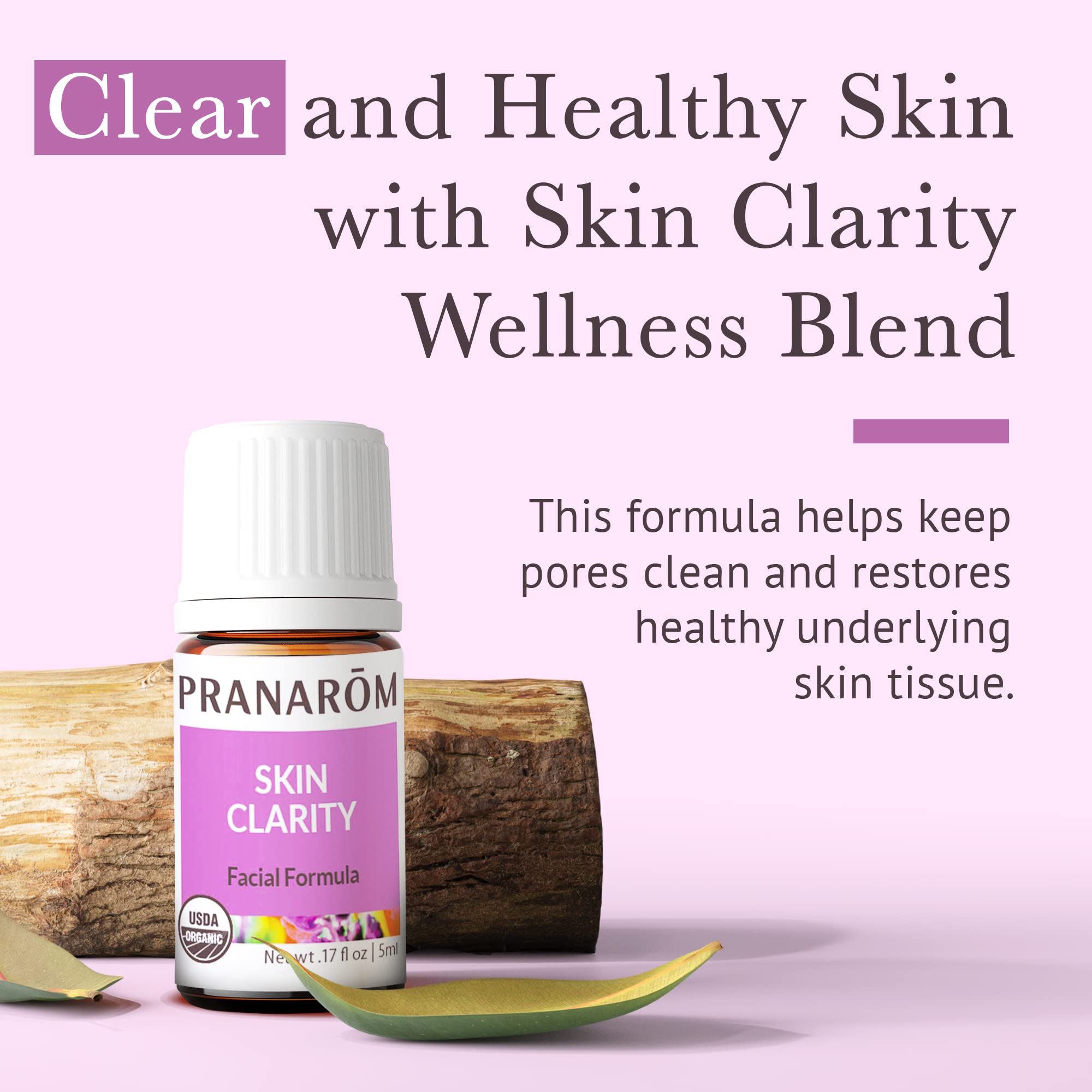 Pranarom Skin Clarity drops applied to blemishes for targeted care