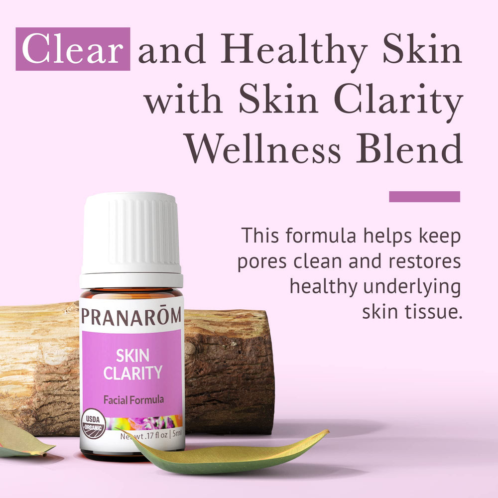 Pranarom Skin Clarity drops applied to blemishes for targeted care