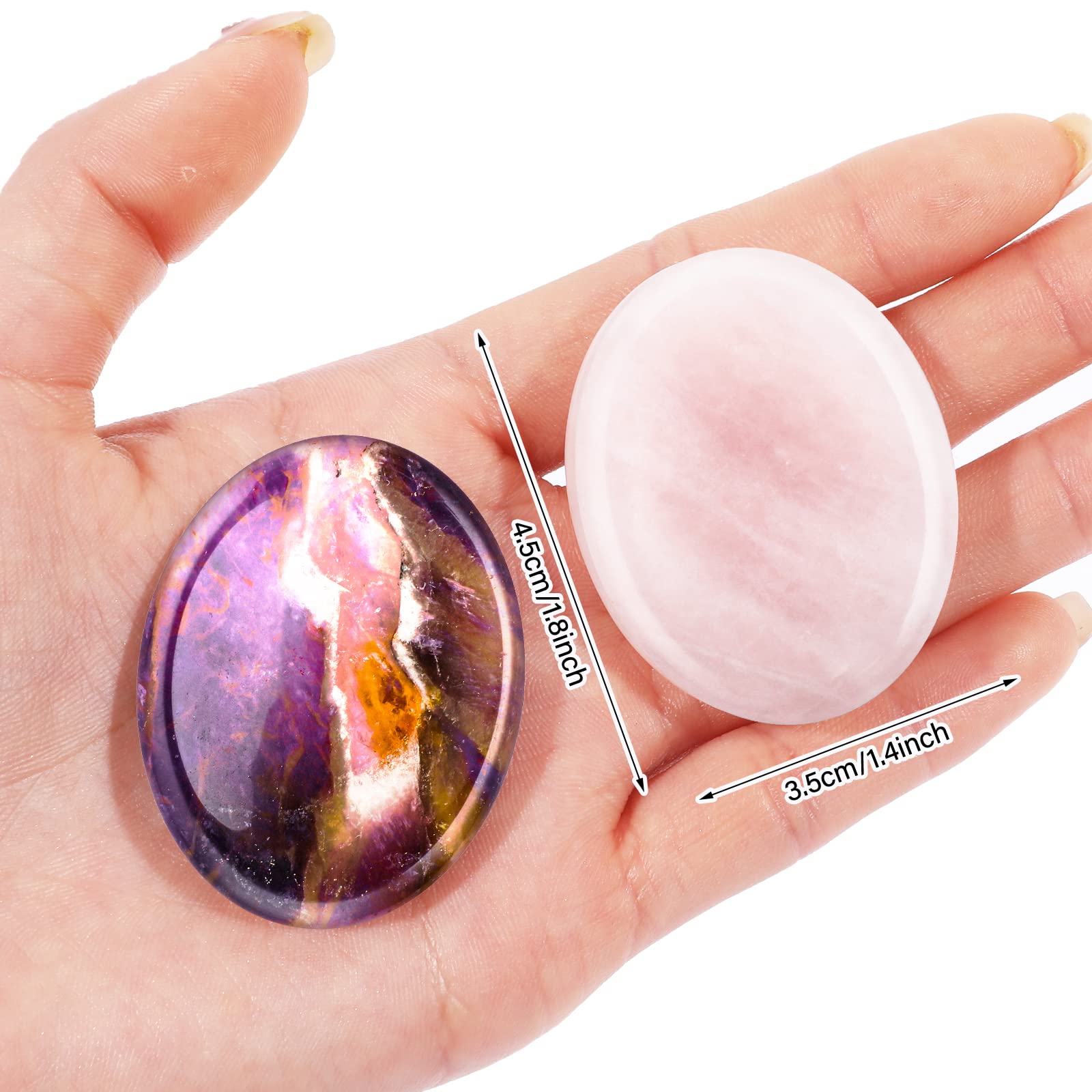 Prasacco worry stone amethyst thumb aiding meditation and mood balance.
