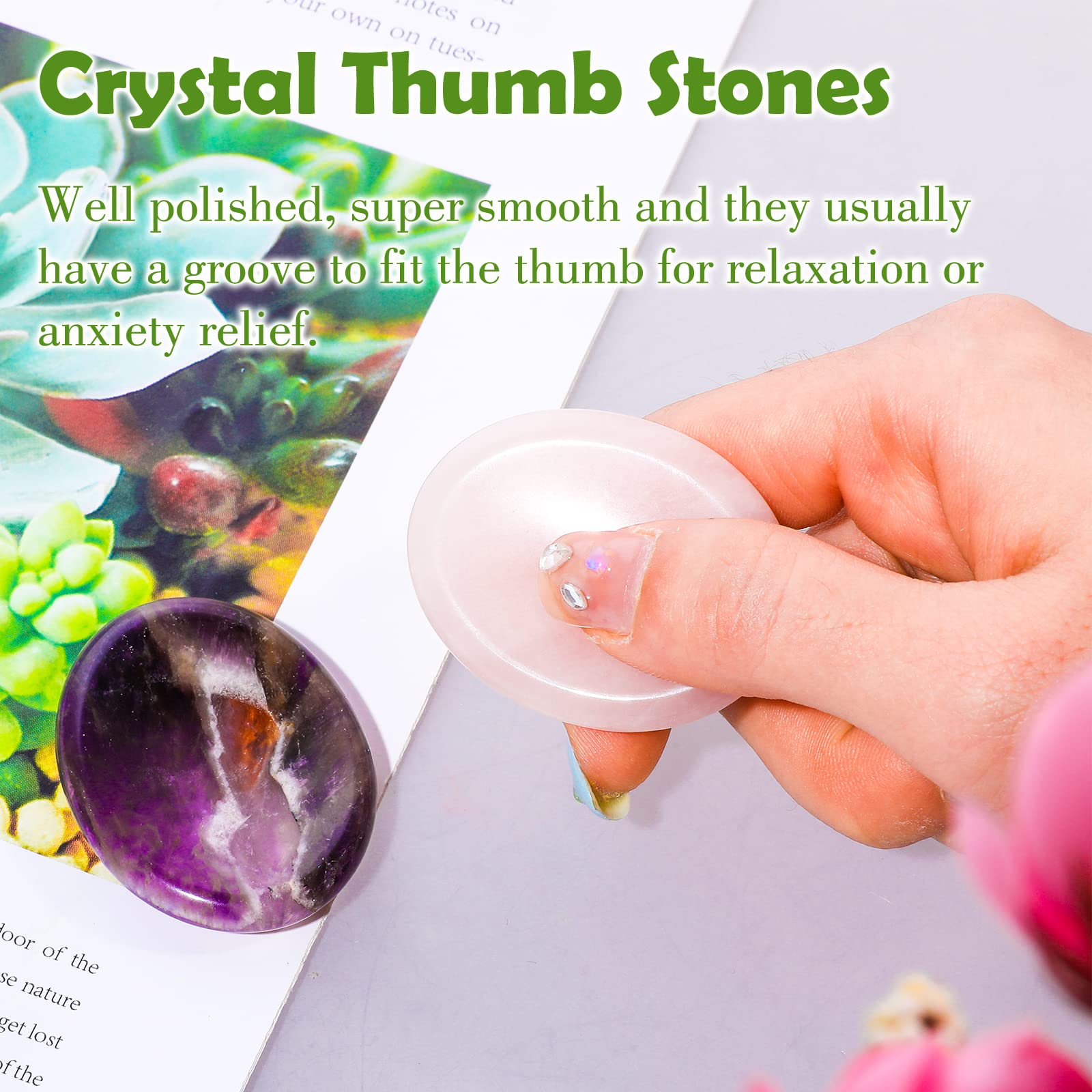 Prasacco worry stone pink crystal close-up showing smooth, soothing surface.