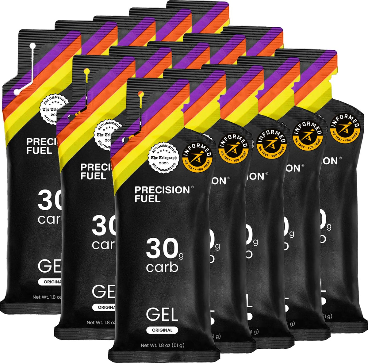 Precision Fuel PF30 Energy Gels 15-pack front view for on-the-go endurance fueling