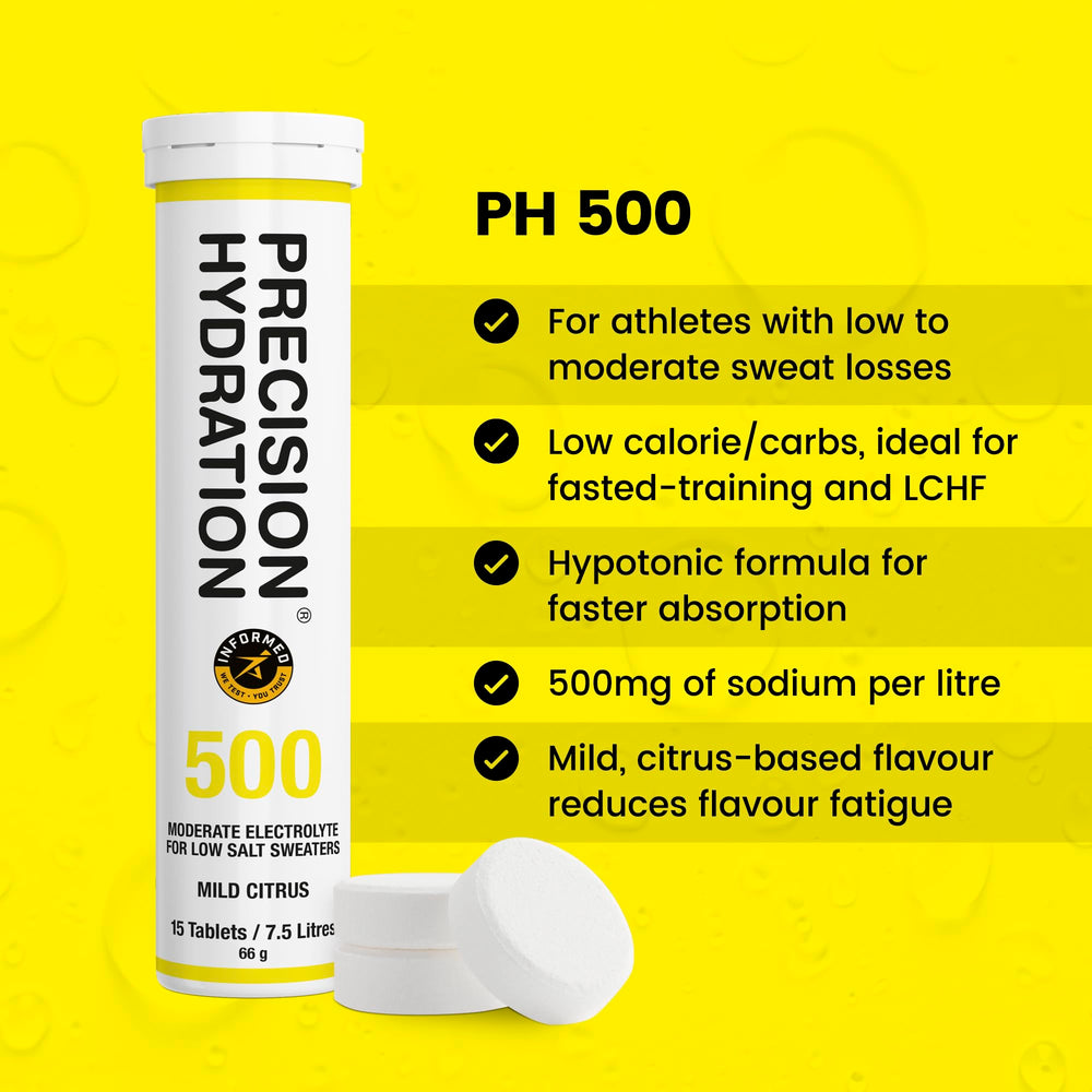 Dissolving Precision Hydration tablet in water creates a fizzy, refreshing hydration.