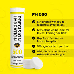 Dissolving Precision Hydration tablet in water creates a fizzy, refreshing hydration.