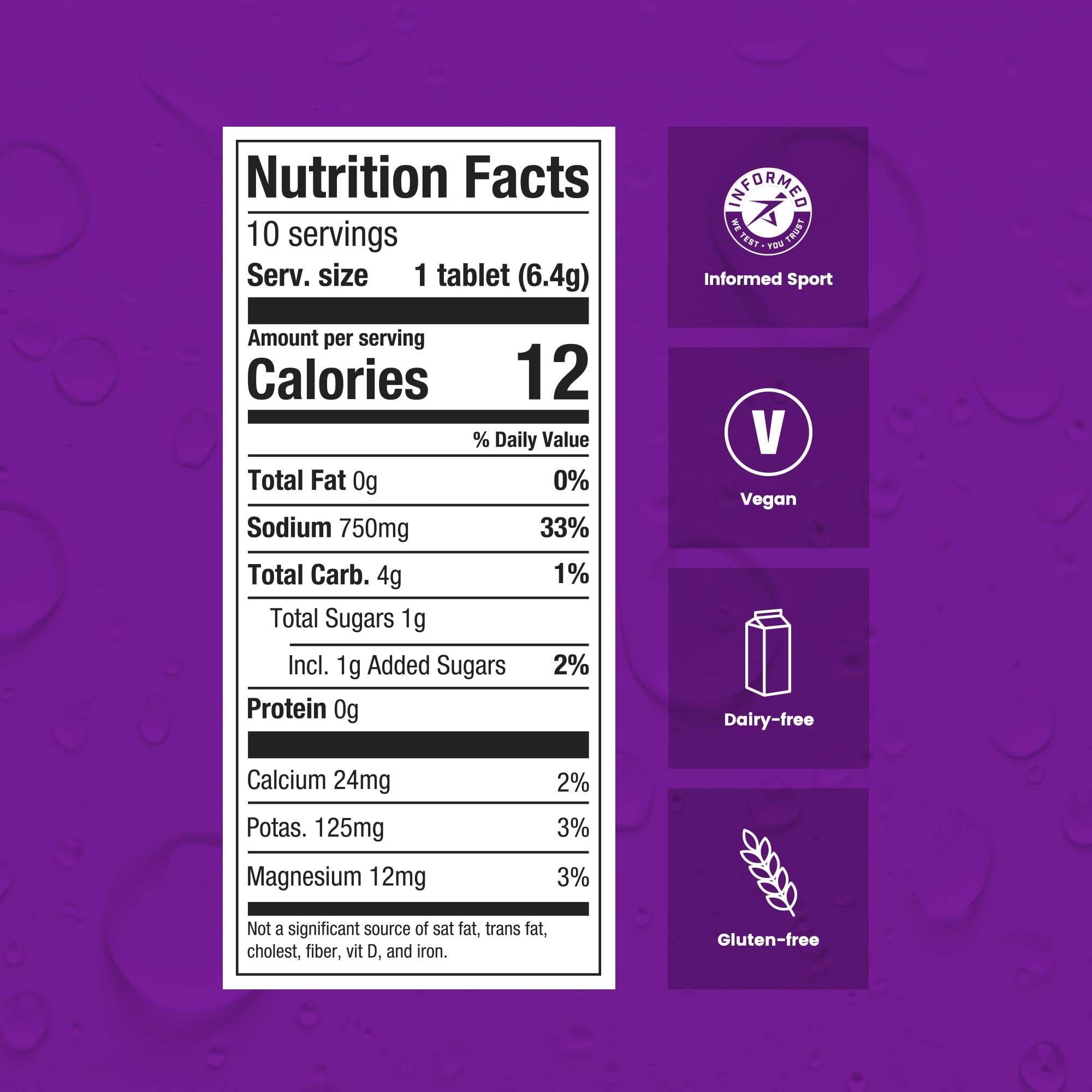 Portable purple-tube packaging from Precision Hydration for travel.