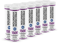 Precision Hydration electrolyte tablets in purple tube packaging for on-the-go hydration.