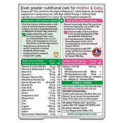 Pregnacare Plus packaging front shows vitamins and omega-3 capsules for easy daily support.