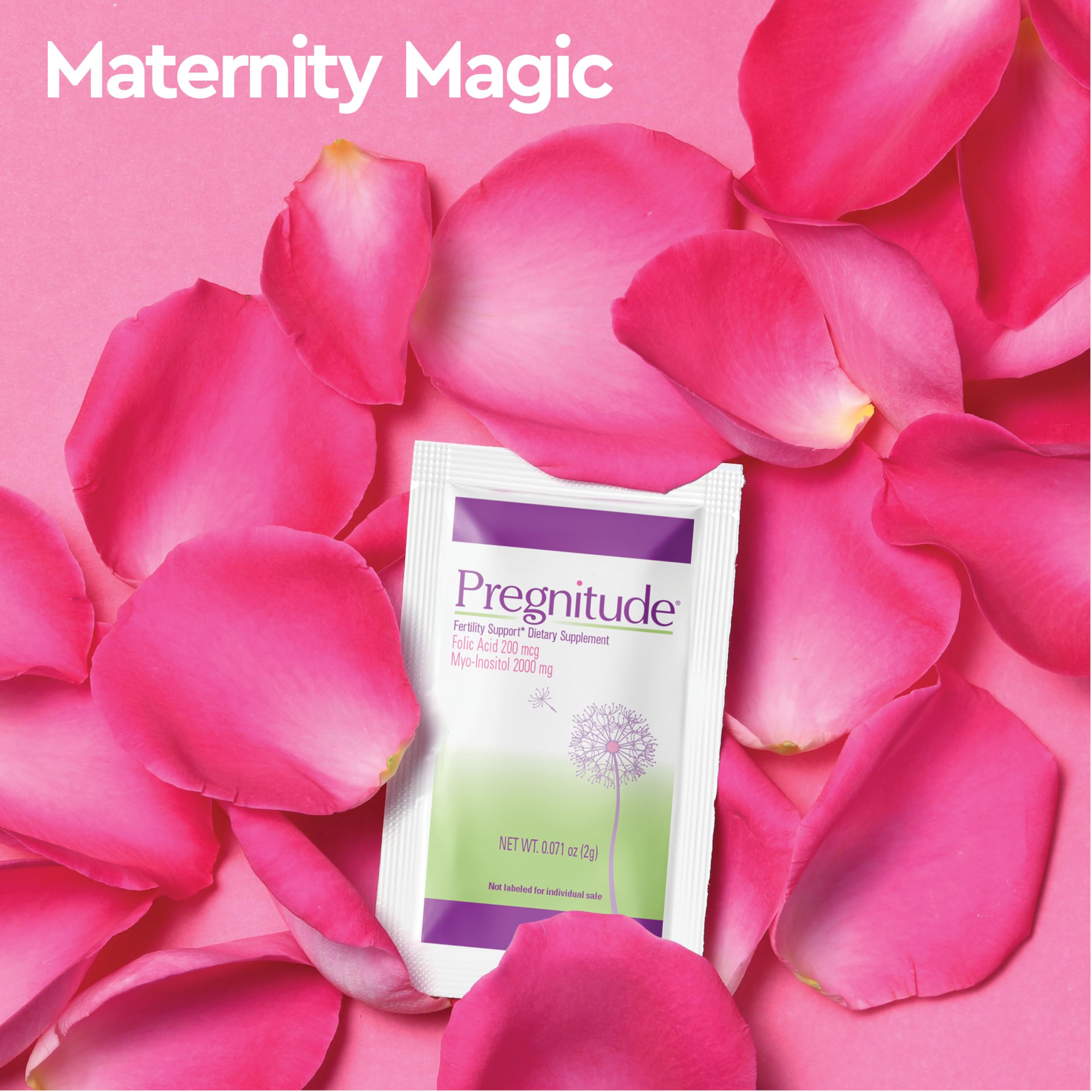 Pregnitude glass with powder in water demonstrates easy consumption ritual.