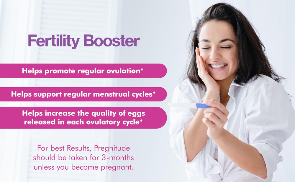 Pregnitude packet dissolve closeup underscores simple, no-measuring daily dose.