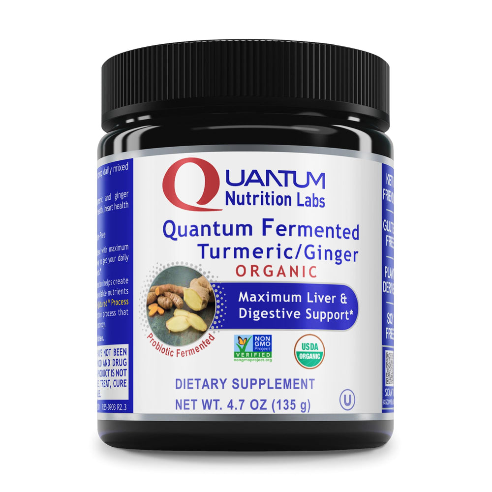 Premier Research Labs Premier Fermented Turmeric/Ginger bottle emphasizes digestive support.