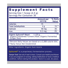 Premier Fermented Turmeric/Ginger powder jar-label scene highlights bioavailability-friendly formula.