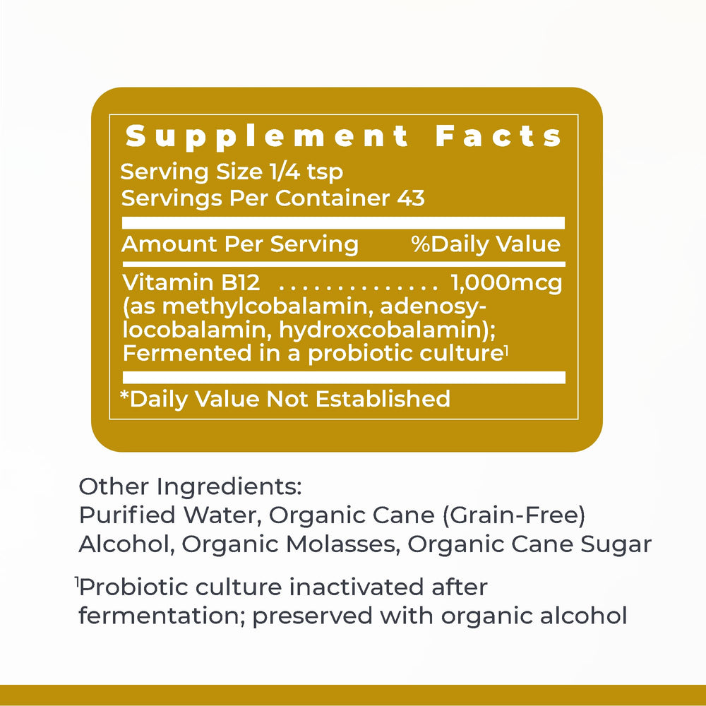 Daily energy and focus potential with B12-ND tincture use.