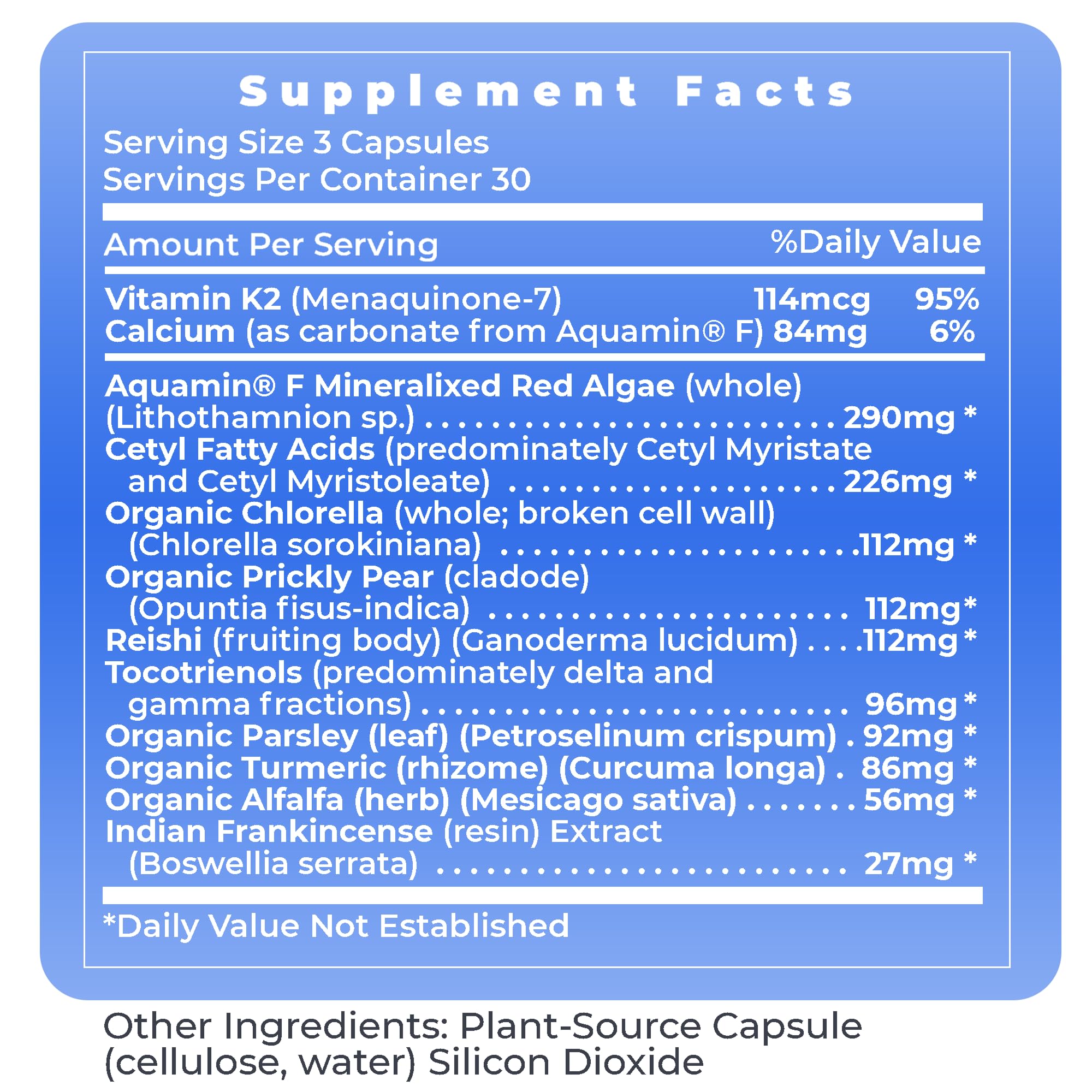 Premier Bone Health label detail highlights dosage and potential benefits