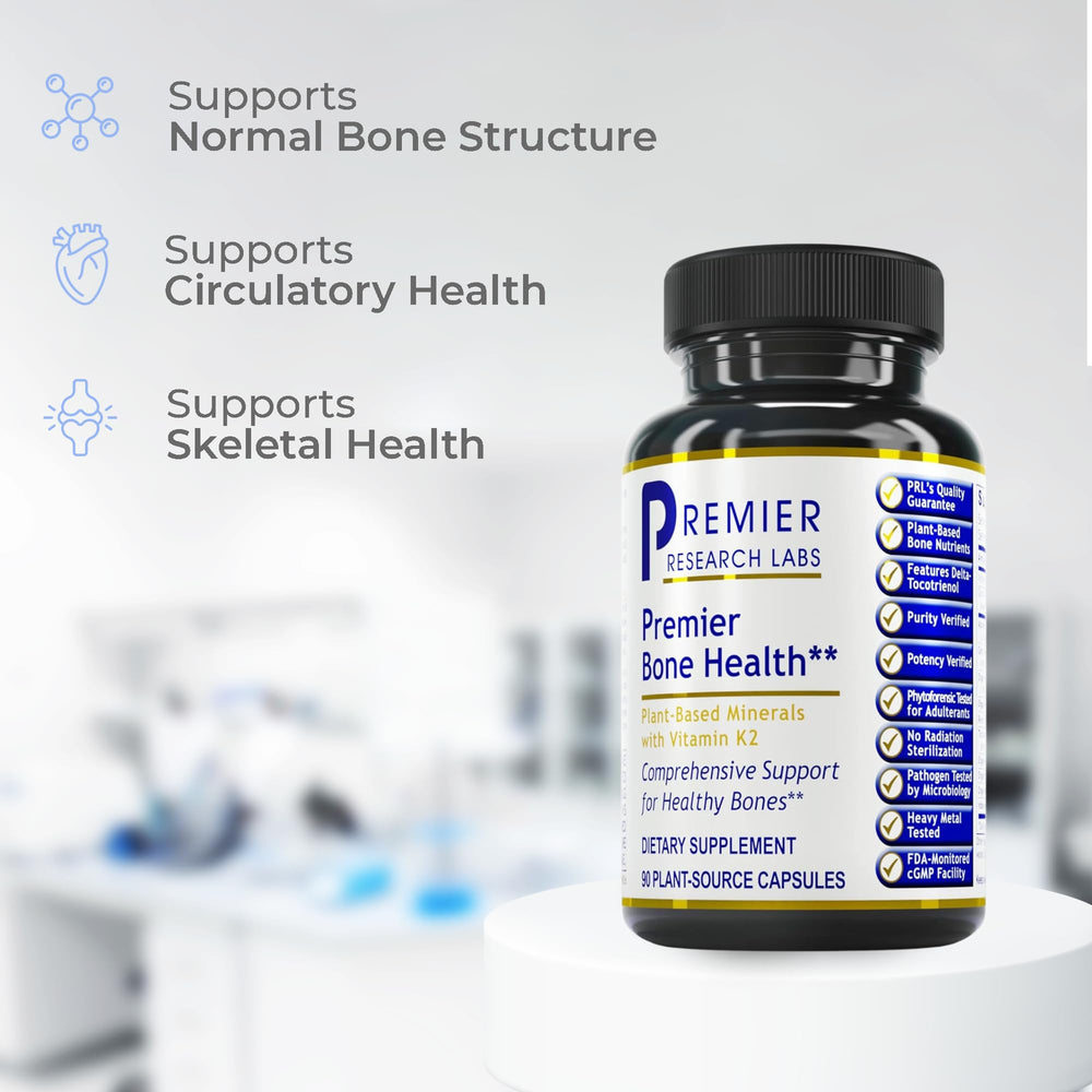 Premier Bone Health bottle being poured for easy daily use