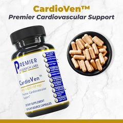 CardioVen bottle back highlights ingredients and suggested daily use.