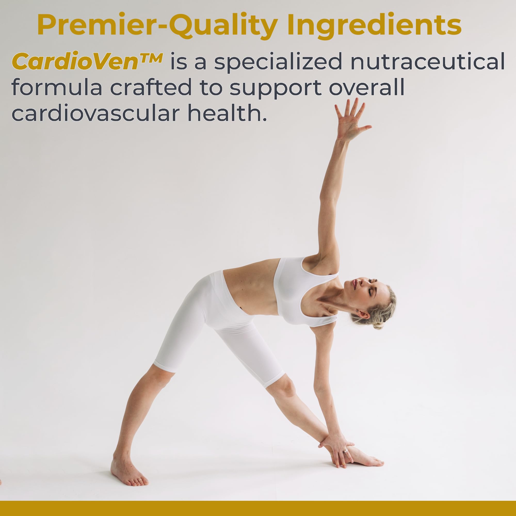CardioVen capsules view emphasizing 50 mg CoQ10 per serving.