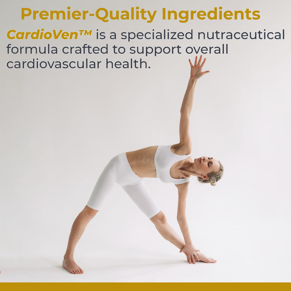 CardioVen capsules view emphasizing 50 mg CoQ10 per serving.