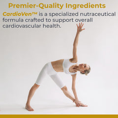 CardioVen capsules view emphasizing 50 mg CoQ10 per serving.