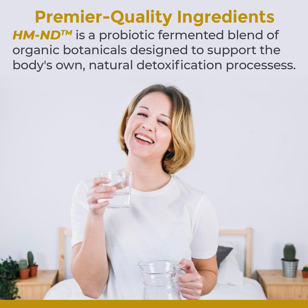 Premier Research Labs Fermented HM-ND liquid drops shown with dropper for quick dosing