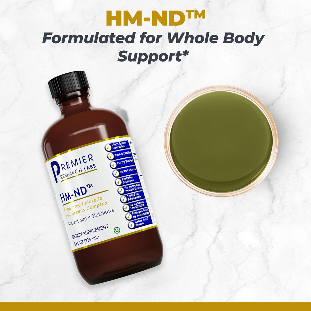 Premier Research Labs Fermented HM-ND being poured into a glass for easy daily detox
