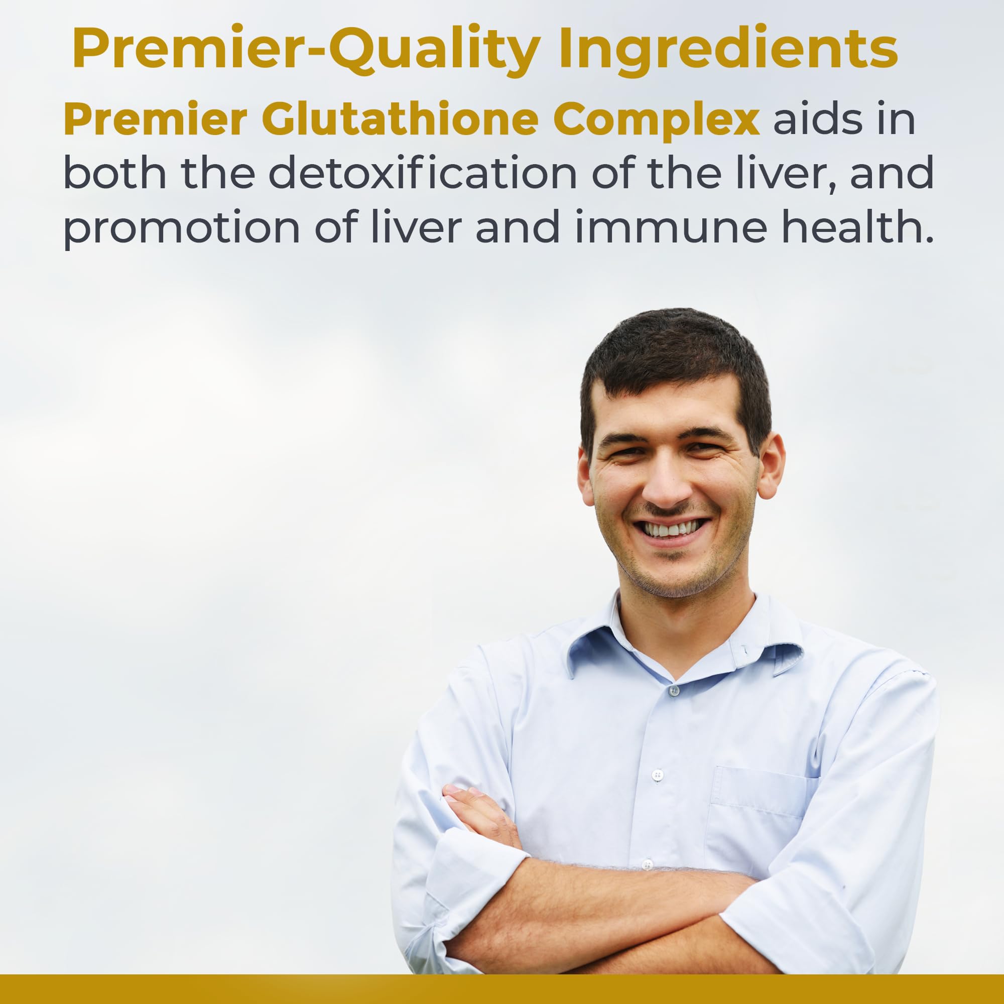 Premier Research Labs Glutathione Complex capsules provide vegetarian daily support.