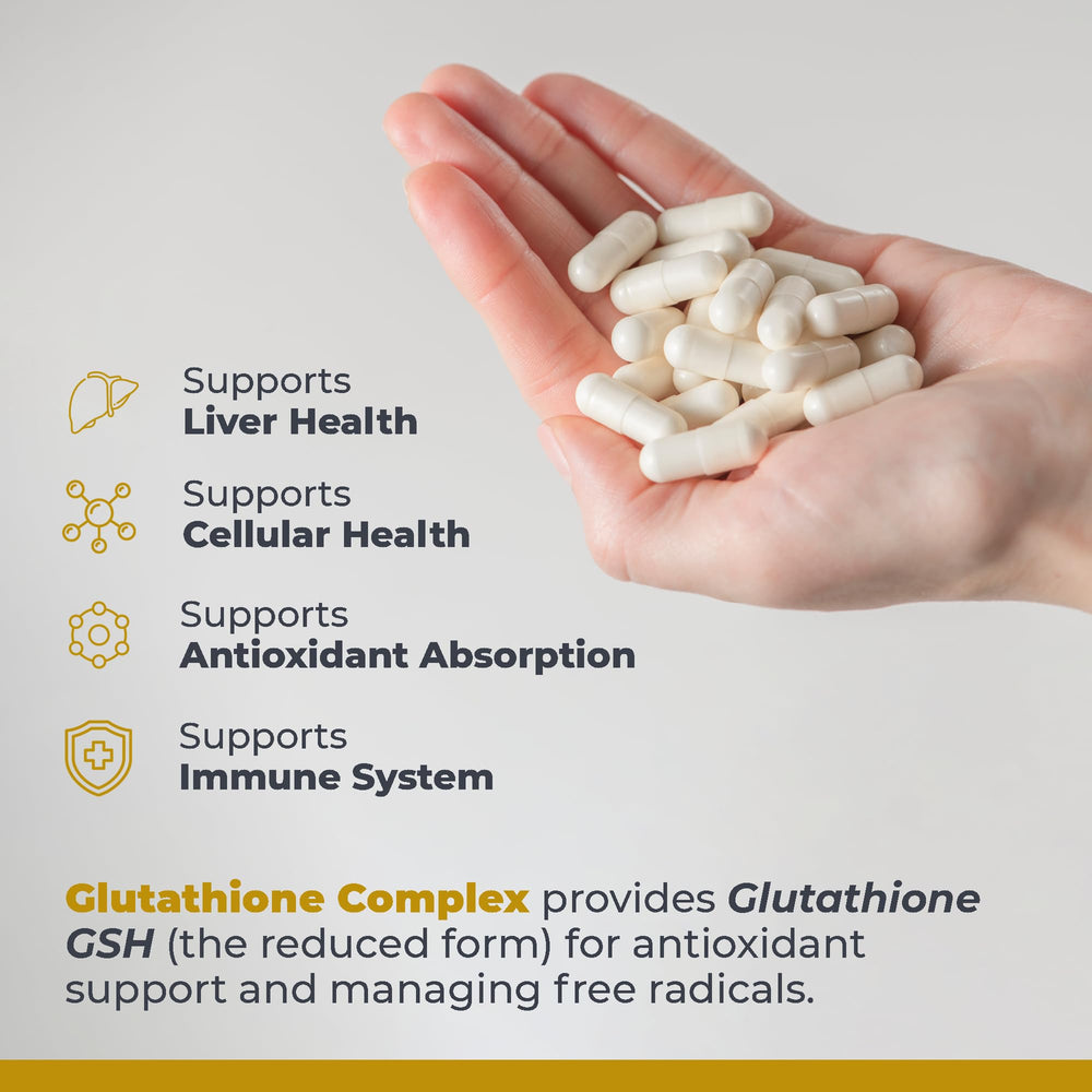 Premier Research Labs Glutathione Complex PhytActiv blend graphic showcases botanicals.