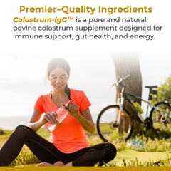 Premier Research Labs Colostrum-IgG capsules emphasize immunity and gut health in daily routines