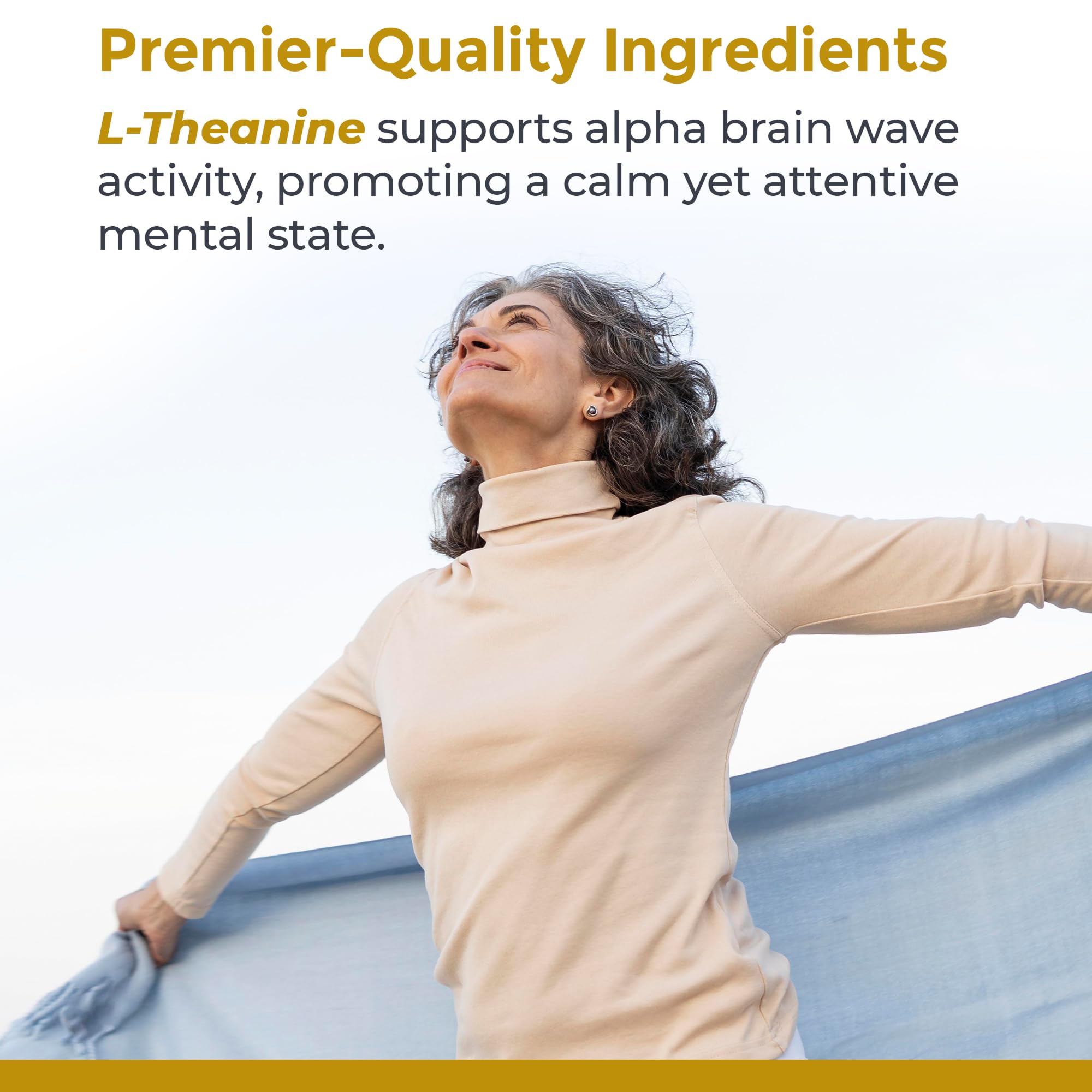 Premier Research Labs L-Theanine label close-up showing purity and quality marks