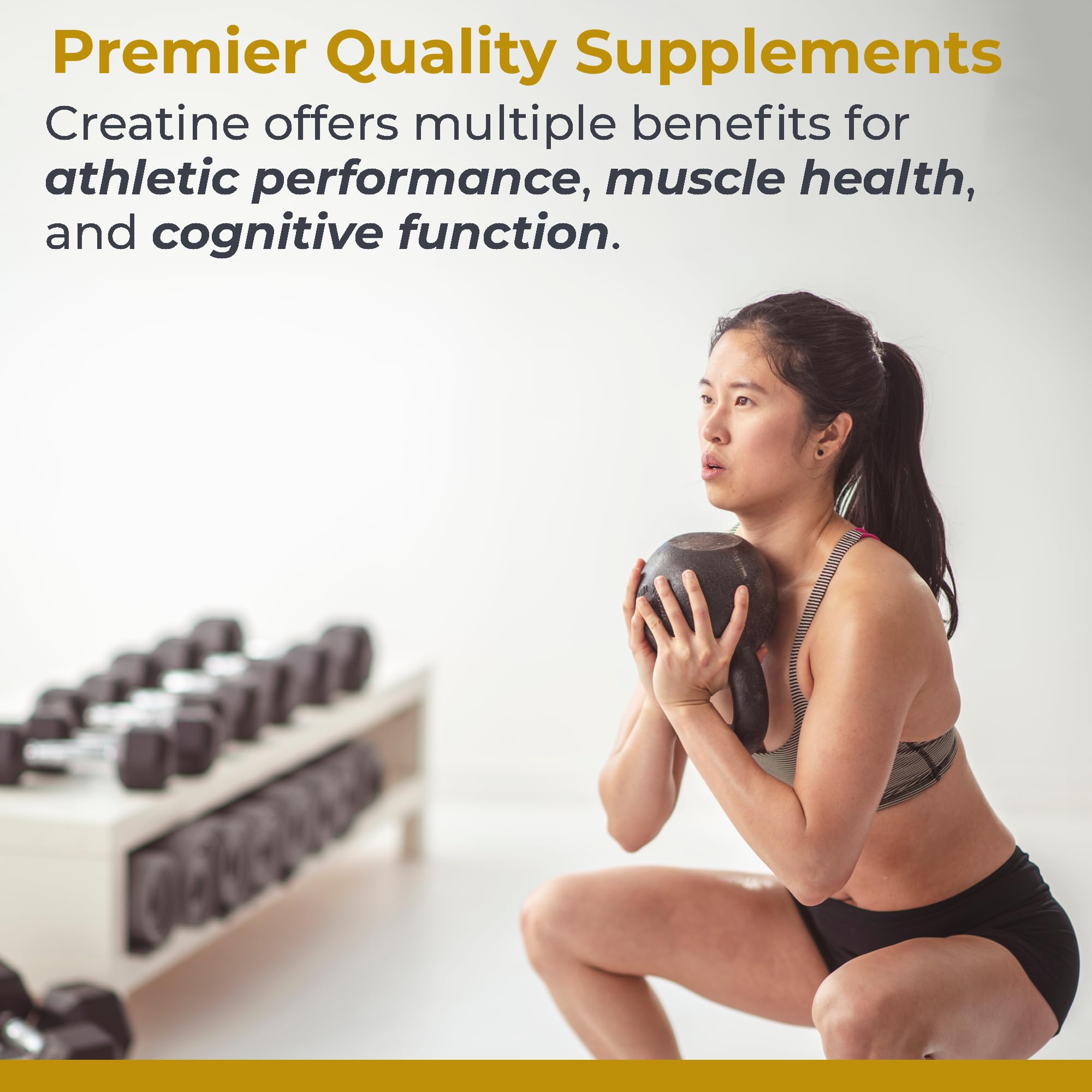 Premier Research Labs Premier Creatine powder label closeup emphasizing purity.