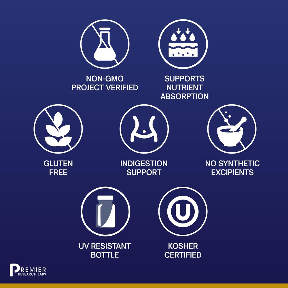 Premier HCL label closeup highlighting ingredients and sourcing