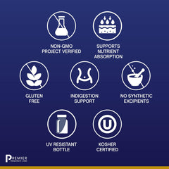 Premier HCL label closeup highlighting ingredients and sourcing