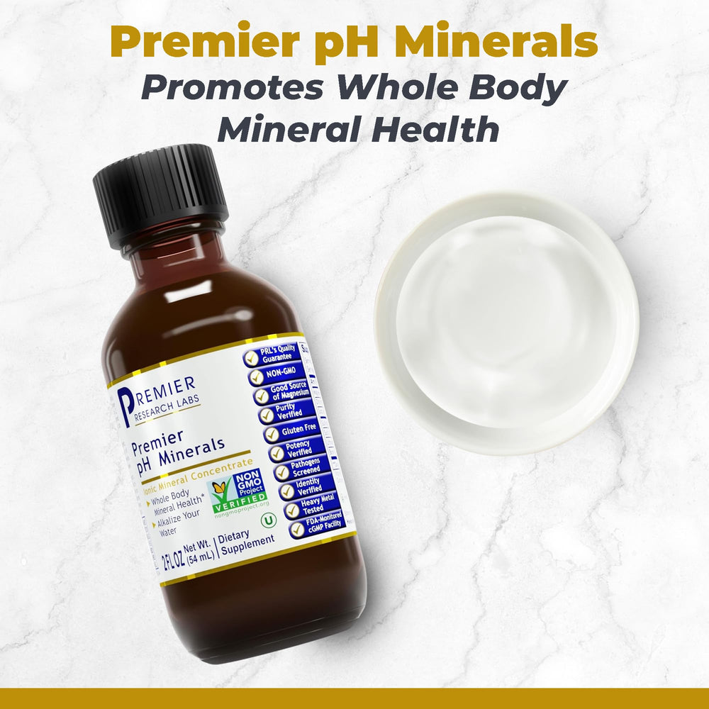 Premier Research Labs Premier pH Minerals dropper pour shows easy dosing for hydration