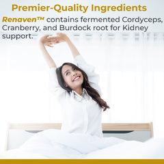 RenaVen capsules close-up highlighting plant-source formula and fermented ingredients