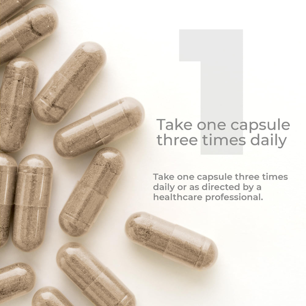 Premier Research Labs Taurine Blend daily dosage cue for three capsules per day.