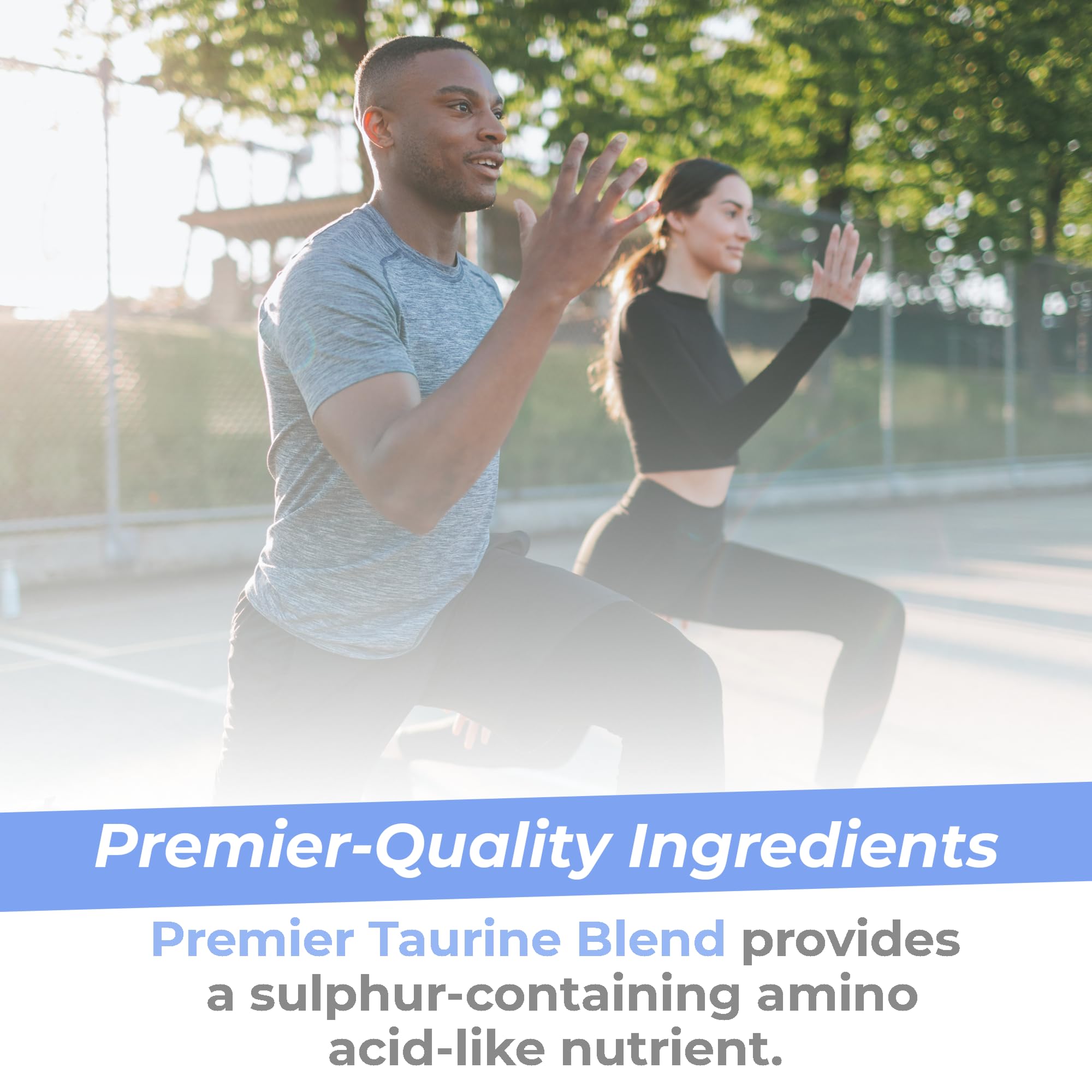 Premier Research Labs Taurine Blend liver detox scene with water for easy daily intake.