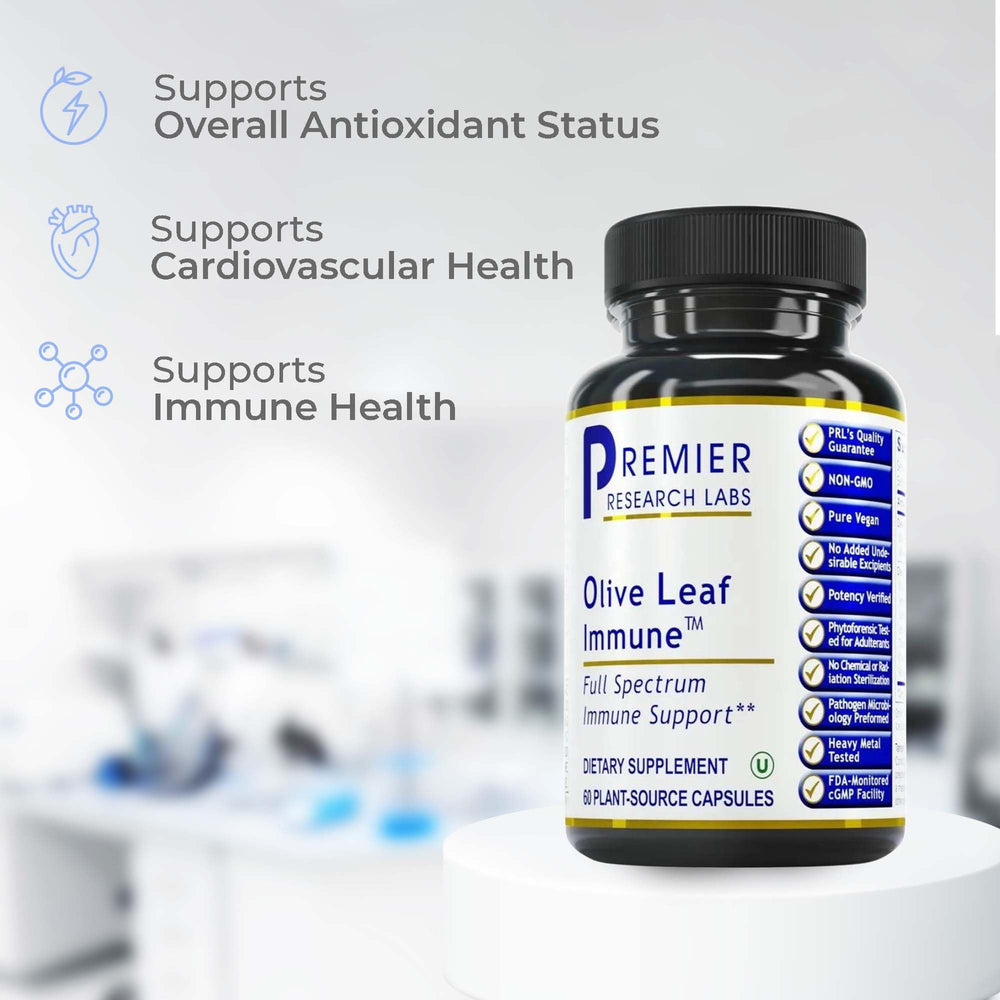 Premier Research Labs olive leaf with turmeric and parsley ingredients