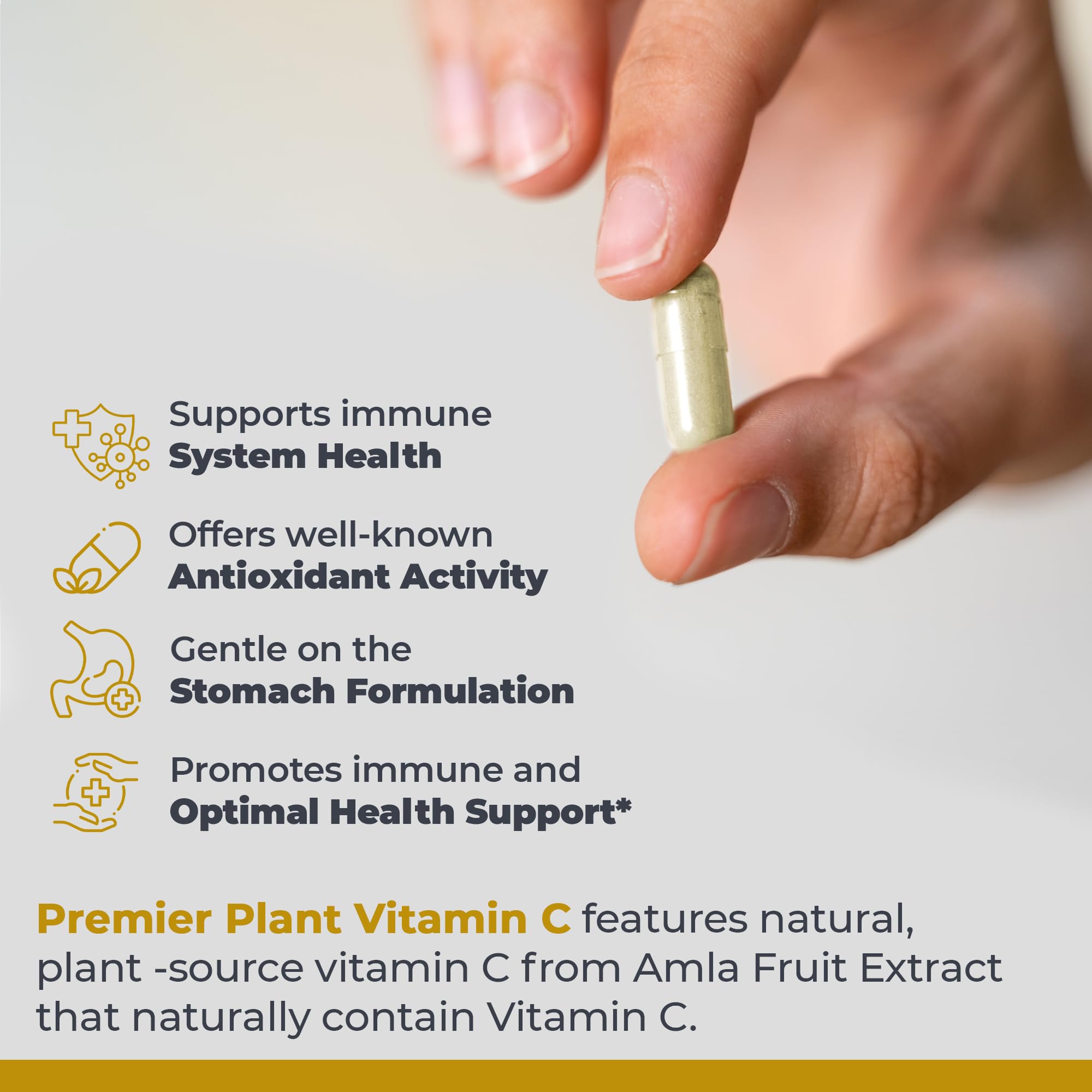 Premier Research Labs bioflavonoids and rose hips support absorption.