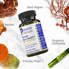 Premier Research Labs Vitamin K2-7 bottle label emphasizing long-lasting calcium delivery