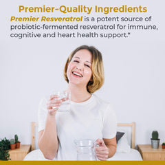 Premier Research Labs Resveratrol teaspoon display suggests simple daily dosage and heart-friendly routine.