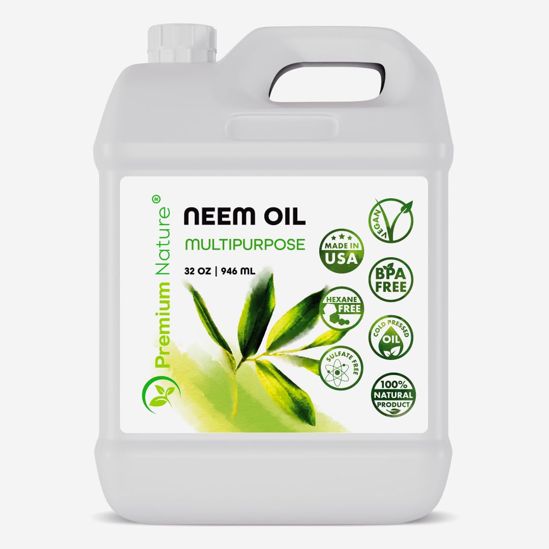 Premium Nature Neem Oil bottle closeup for skin and hair care benefits