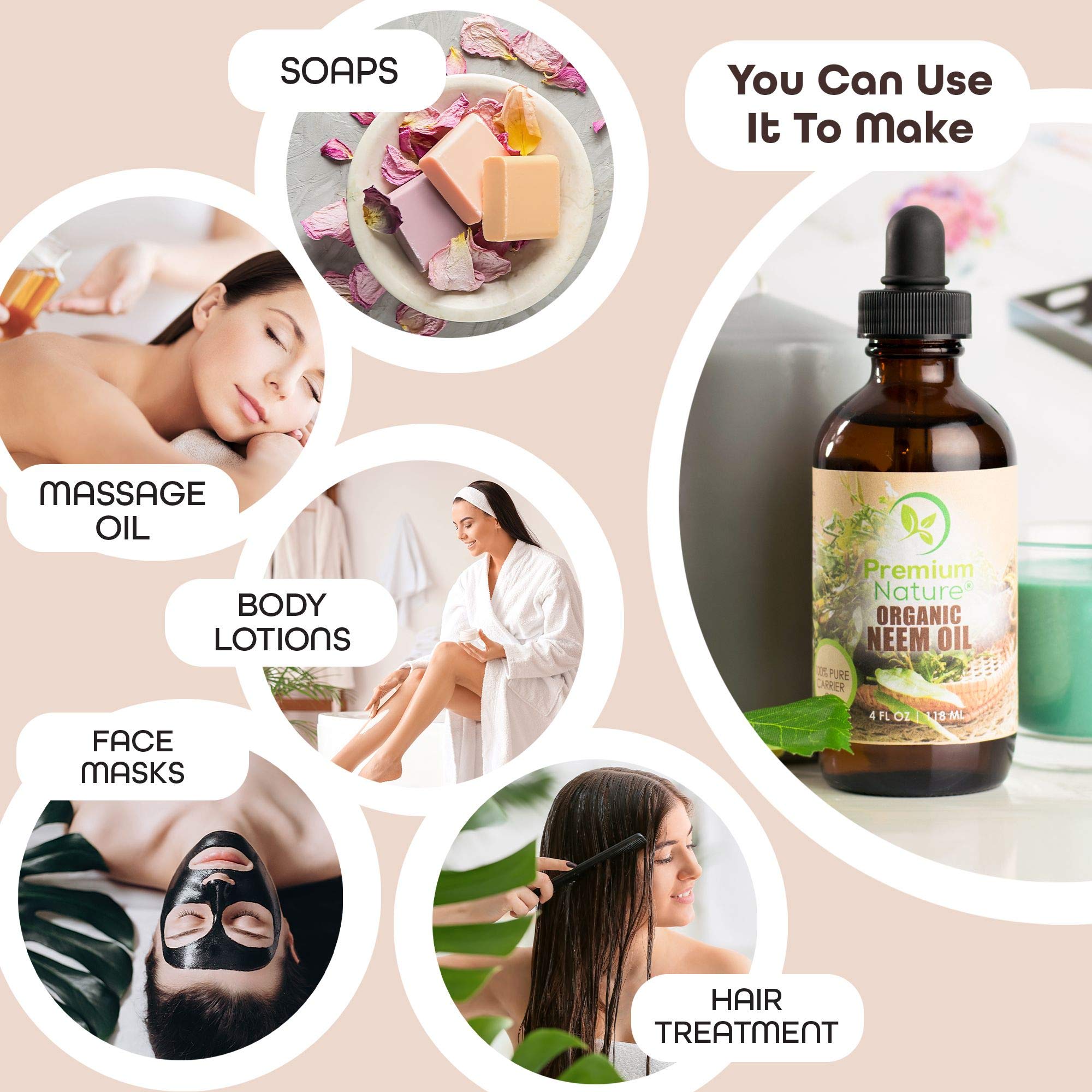 Premium Nature Neem Oil on dry skin provides deep moisturization.
